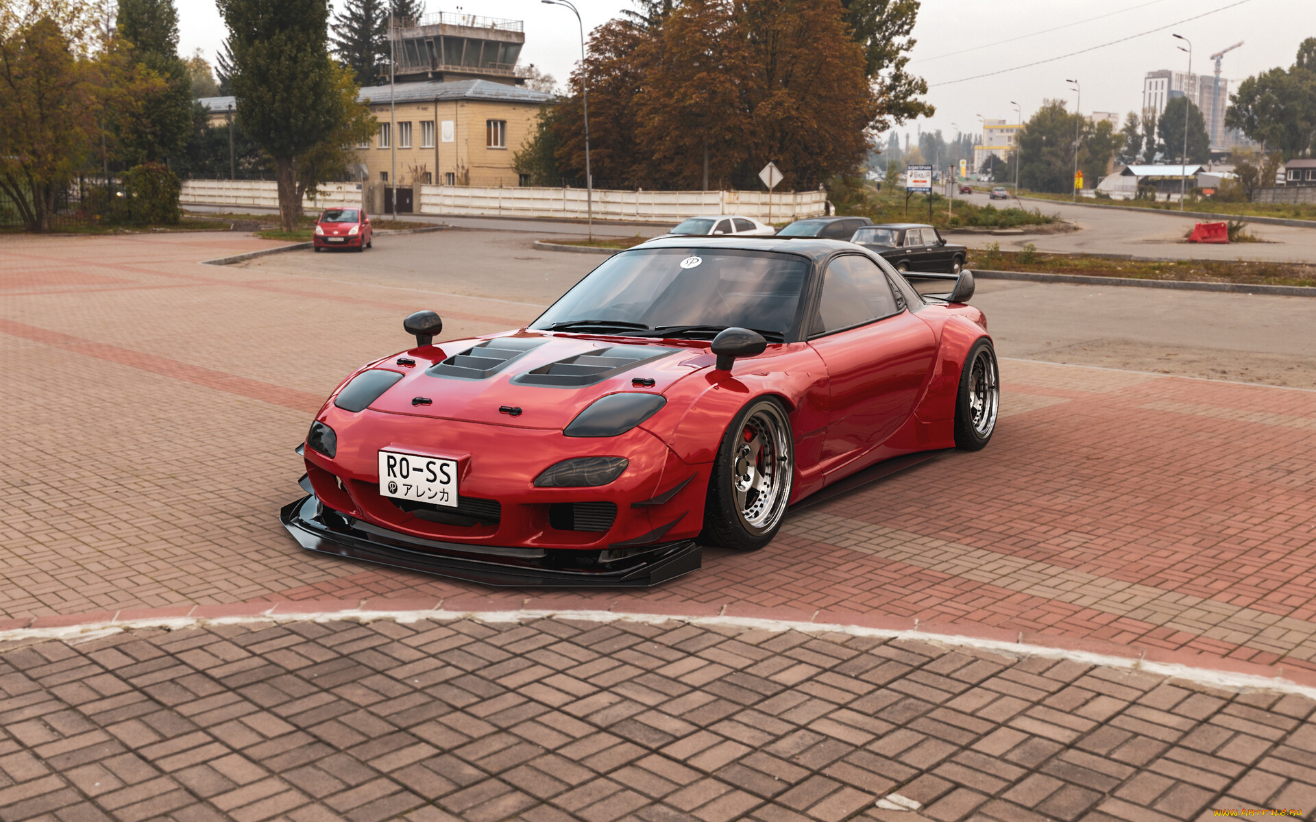 mazda rx7 red lady, ,  , mazda, rx7, red, lady